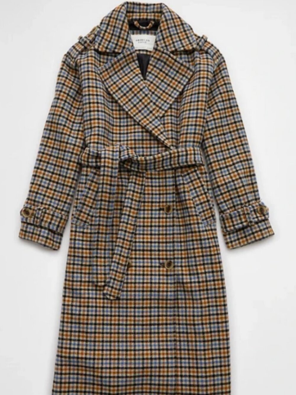 American Eagle Plaid Trench Coat; NWT; Size Large/XL